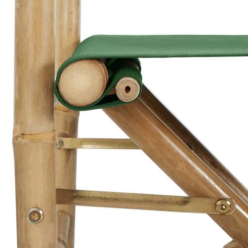 Foldbare instruktørstole 2 stk. bambus og stof grøn