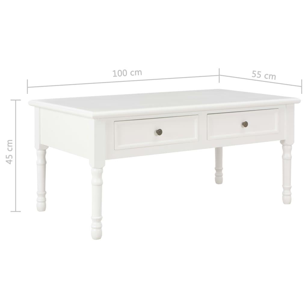 Sofabord 100 x 55 x 45 cm træ hvid