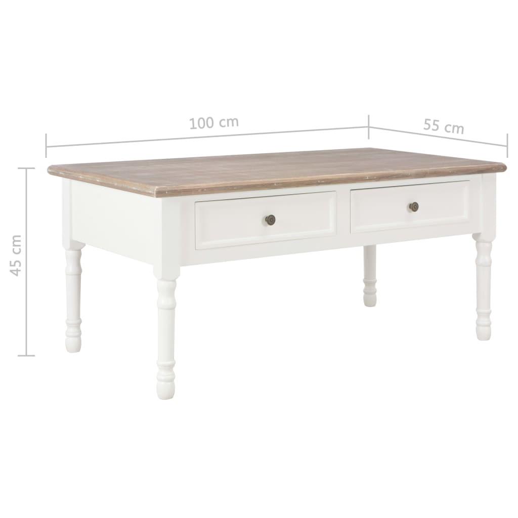 Sofabord 100 x 55 x 45 cm træ hvid