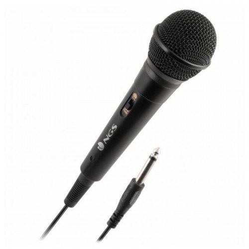 NGS Singer Fire - kablet karaoke-mikrofon 6,35 mm jack, sort