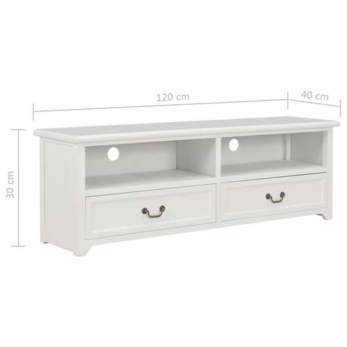 Tv-bord 120x30x40 cm træ hvid