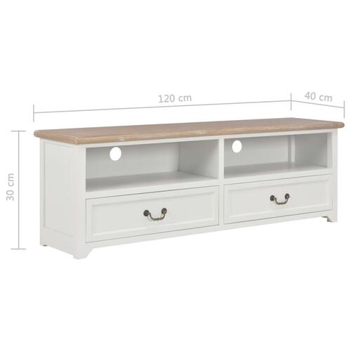 Tv-skab 120x30x40 cm træ hvid