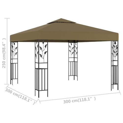 Pavillon 3x3 m 180 g/m² gråbrun