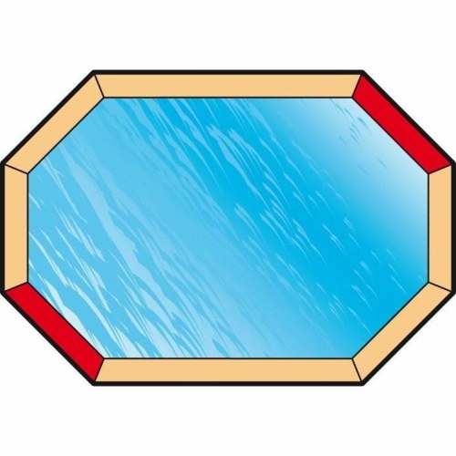 Pool overtræk blå 400 × 610 cm ottekantet