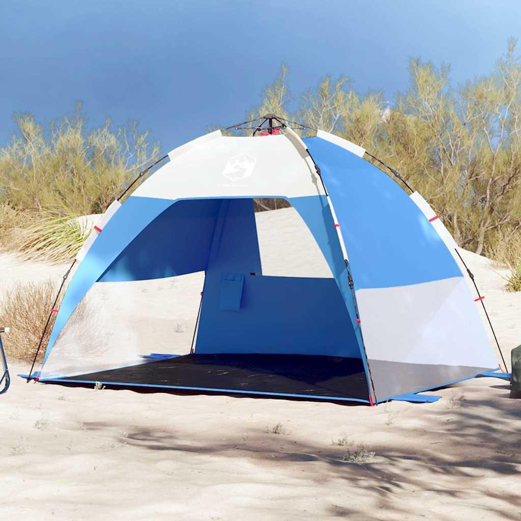 2-personers strandtelt vandafvisende quick-release azurblå