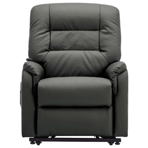 Elektrisk massagestol med løftefunktion kunstlæder grå