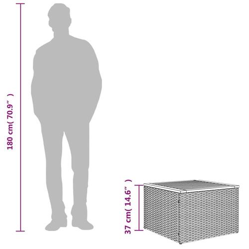 Havebord 55x55x37 cm polyrattan og akacietræ sort (OUTLET A)
