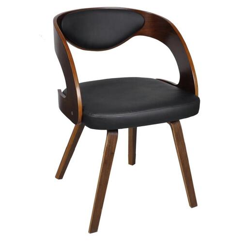 Spisebordsstole 4 stk. bøjet træ og kunstlæder brun