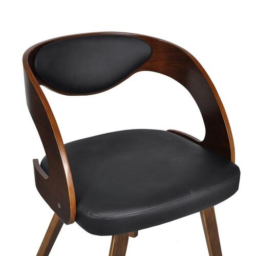 Spisebordsstole 4 stk. bøjet træ og kunstlæder brun