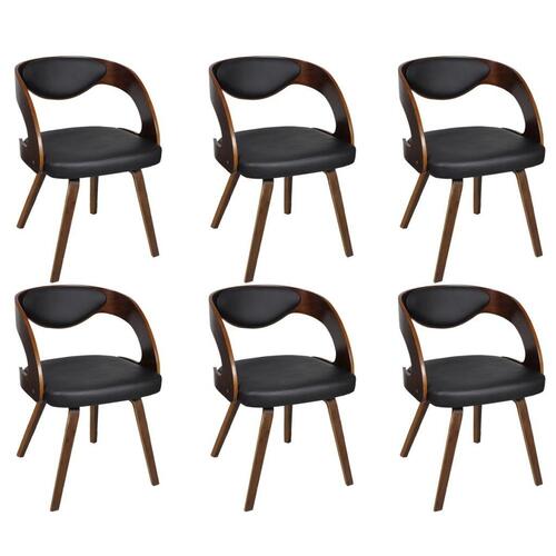 Spisebordsstole 6 stk. kunstlæder brun
