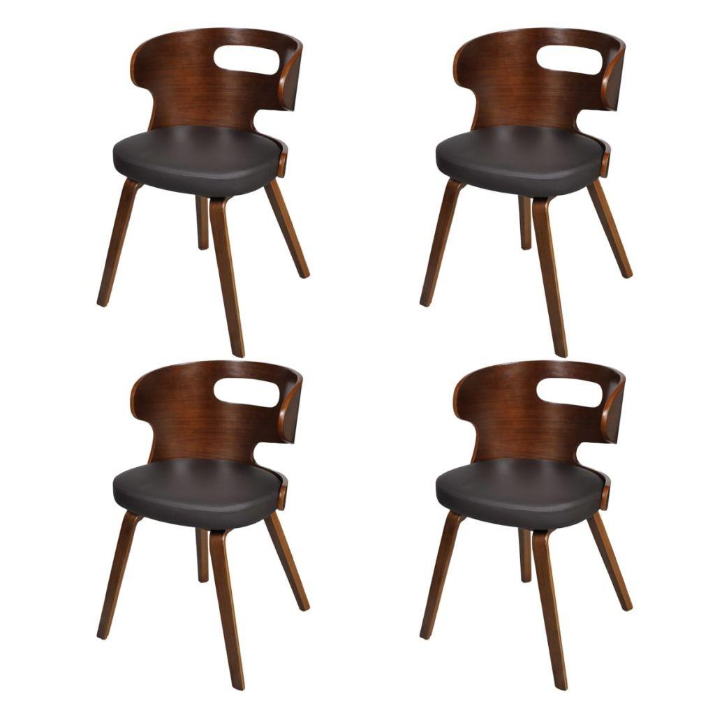 Spisebordsstole 4 stk. med træstel brun