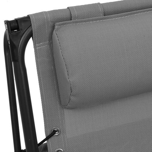 Foldbare havestole 2 stk. textilene grå
