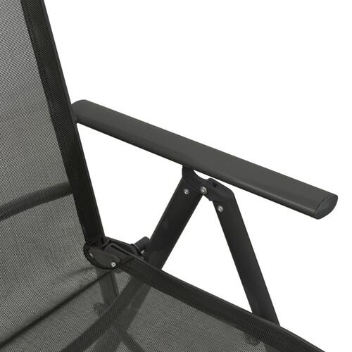 Positionsstole 2 stk. textilene og aluminium sort