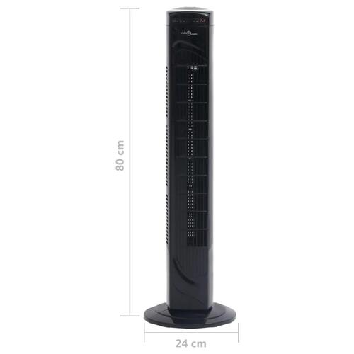 Tårnventilator med fjernbetjening og timer Φ24x80 cm sort