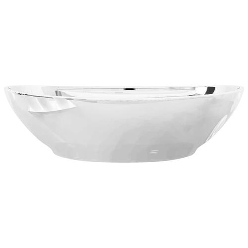 Håndvask med overløb 58,5 x 39 x 21 cm keramik sølvfarvet