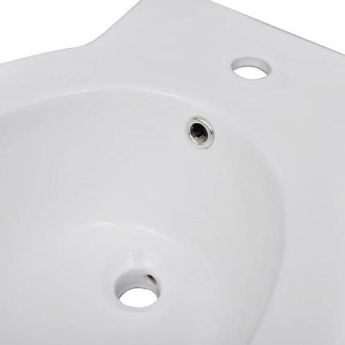 Stående toilet og bidet sæt, hvidt, keramisk