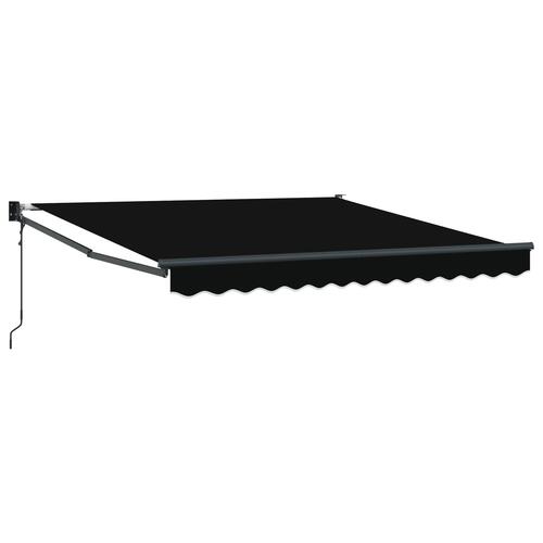 Automatisk Udtækkelig Markise Sort 300x250 cm&& Markise Erstatningsstof til 3x2.5 m Ramme Sort