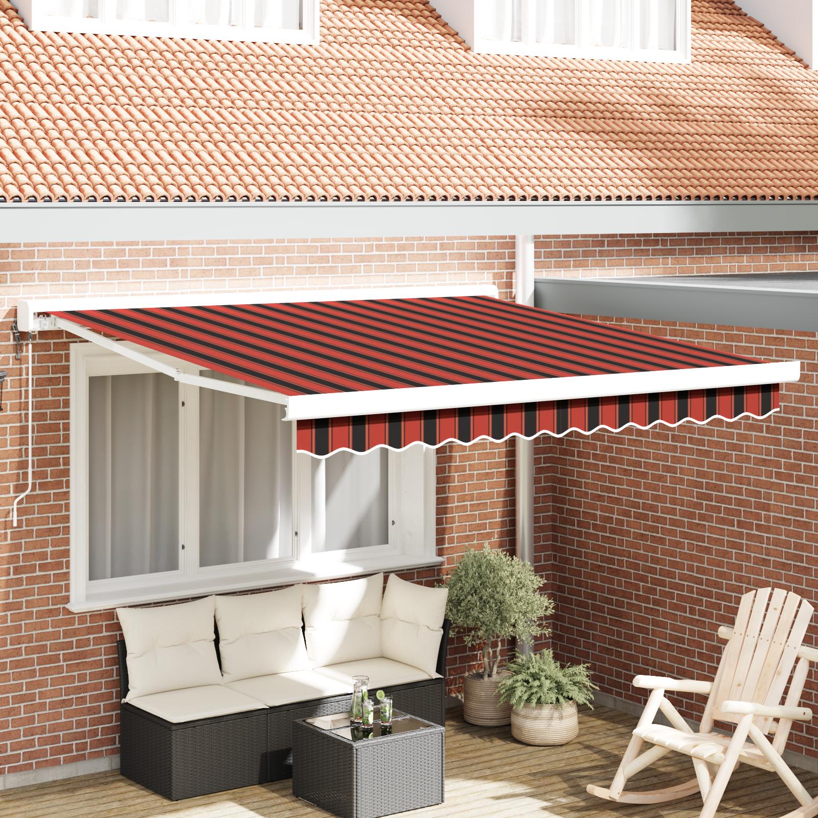 Utrækkelig Markise orange og brun 350 x 250 cm Stof, metal