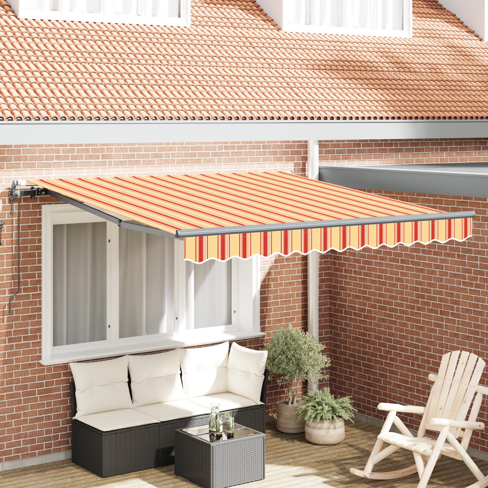 Utrækkelig Markise gul og orange 350 x 250 cm Stof