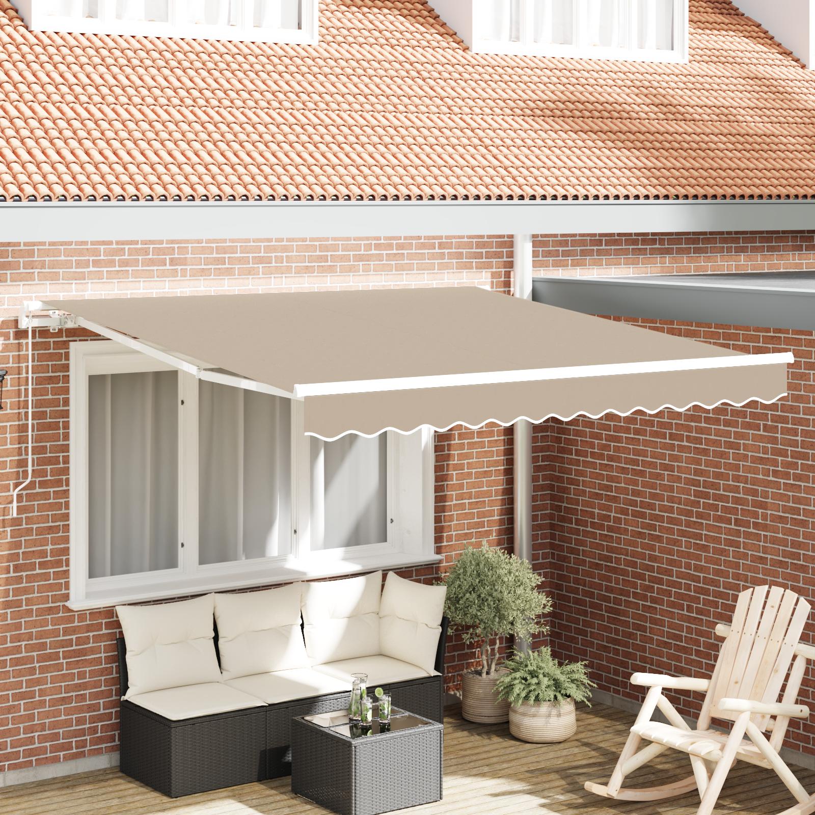 Utrækkelig Markise Beige 350 x 250 cm Stof