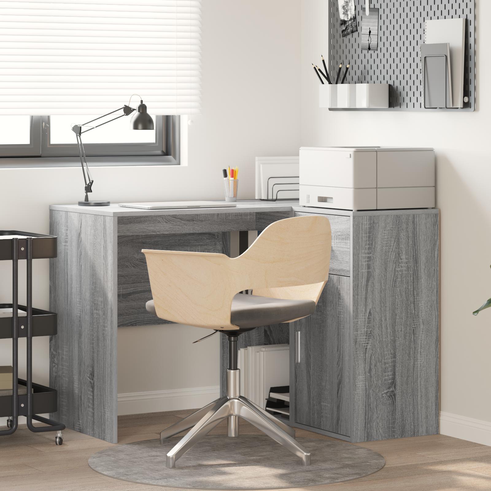 Hjørneskrivebord Grå sonoma-eg 102 x 50 x 75 cm Konstrueret træ