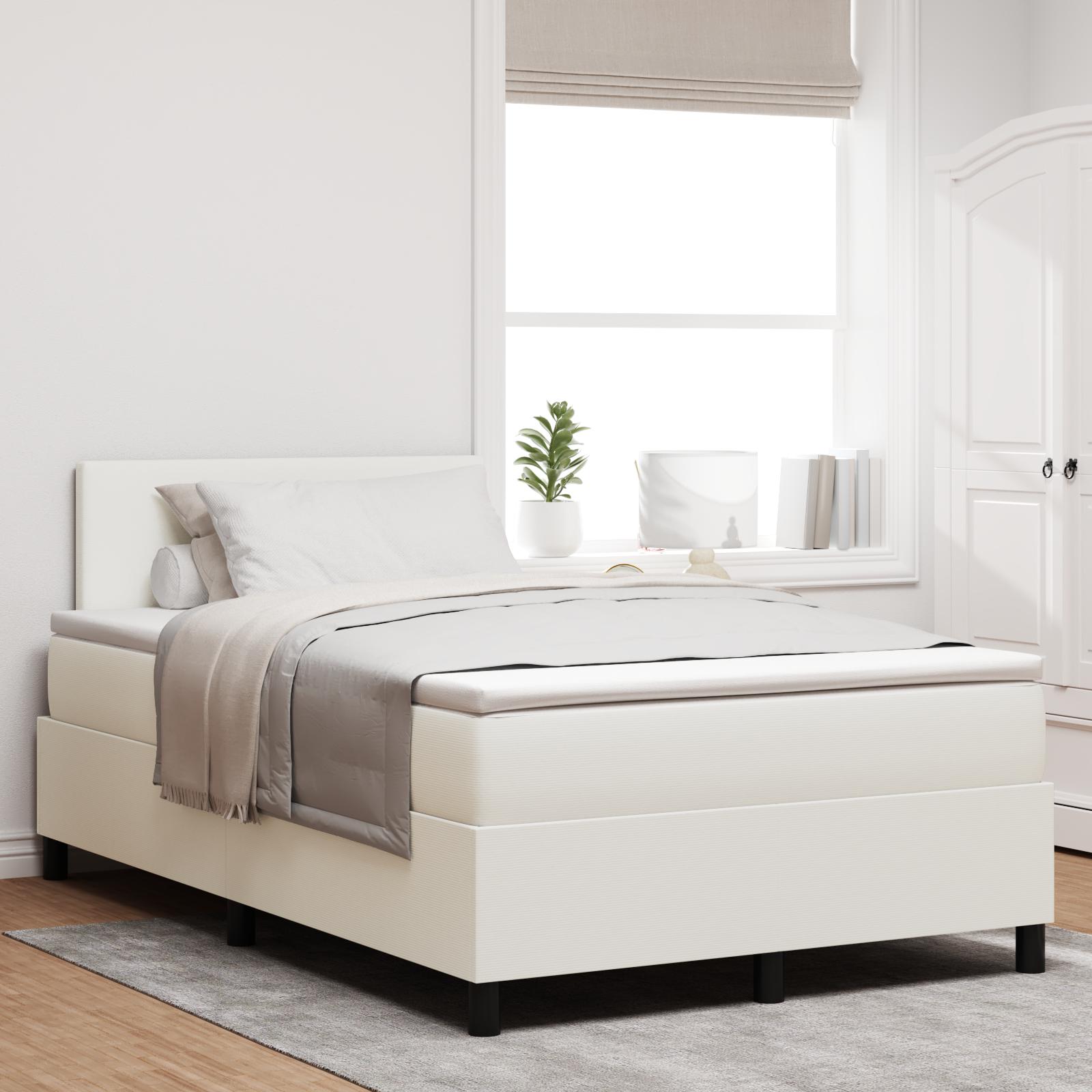 Kontinentalseng Creme og hvid 203 x 120 x 88 cm Corduroy stof