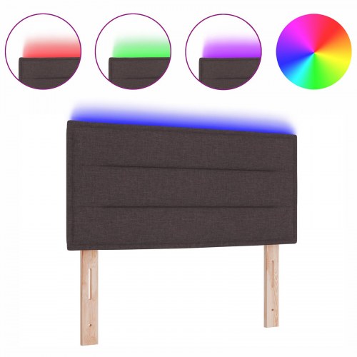 LED-sengegavl mørk brun 90 cm - stof