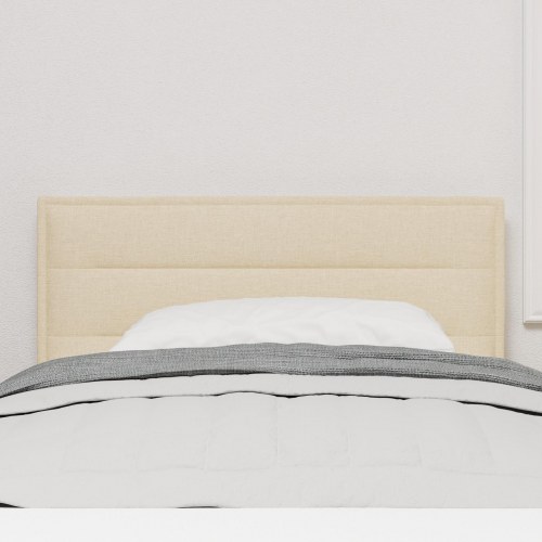 LED-sengegavl i stof med RGB-lysstrimmel - creme, 100 cm