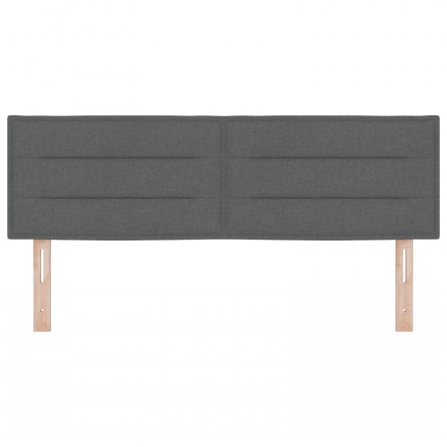 LED-sengegavl med RGB-lysstrimler - mørkegrå, 144 cm