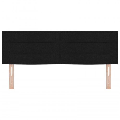 LED-sengegavl i stof - sort, 144 cm