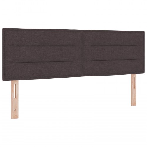 LED-sengegavl i mørkebrunt stof - 144 cm