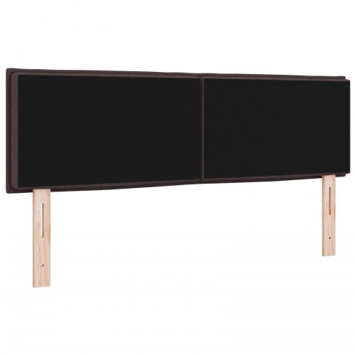 LED-sengegavl i mørkebrunt stof - 144 cm