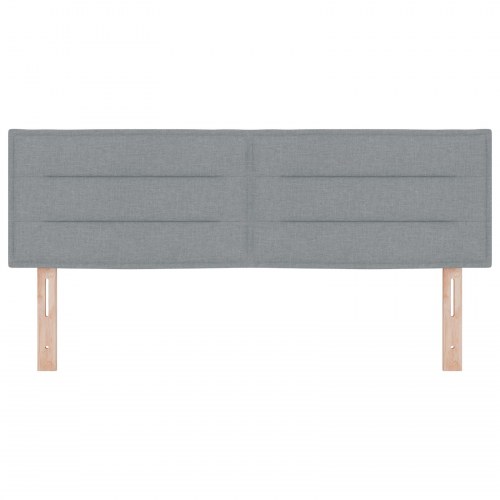 LED-sengegavl 160 cm - lysegrå stof