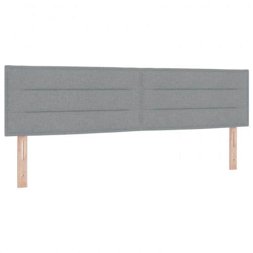 LED-sengegavl i stof 180 cm - lysegrå