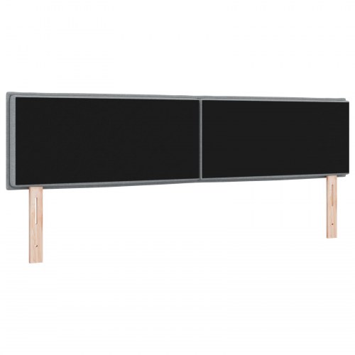 LED-sengegavl i stof 180 cm - lysegrå