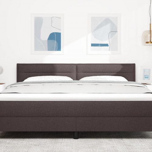 LED-sengegavl mørk brun 180 cm - stof