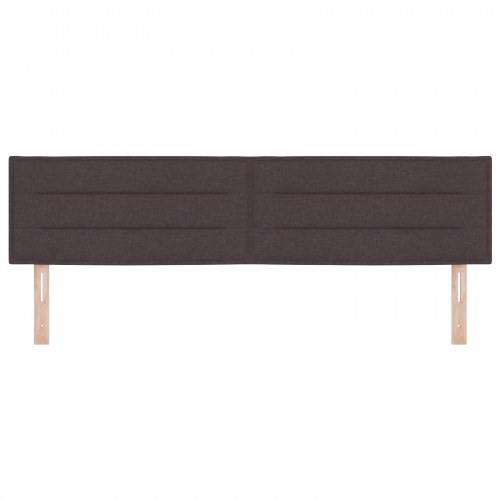LED-sengegavl mørk brun 180 cm - stof