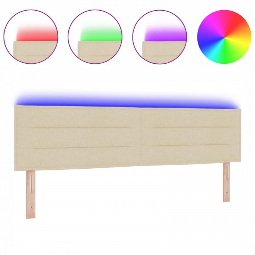LED-sengegavl 180 cm - creme stof
