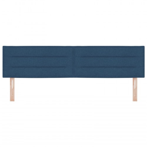 LED-sengegavl blå 180 cm i stof