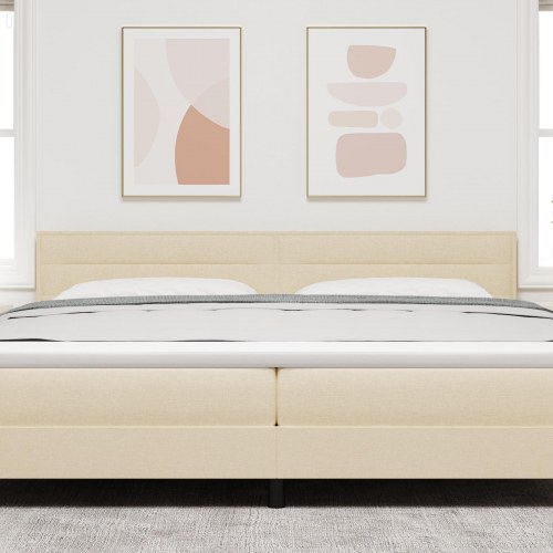 LED-sengegavl med RGB LED-lysstrimler - creme, 200 cm