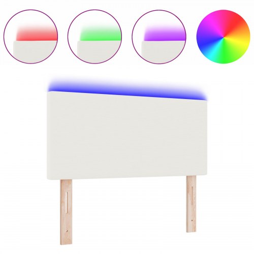 LED-sengegavl 80 cm - creme velourstof
