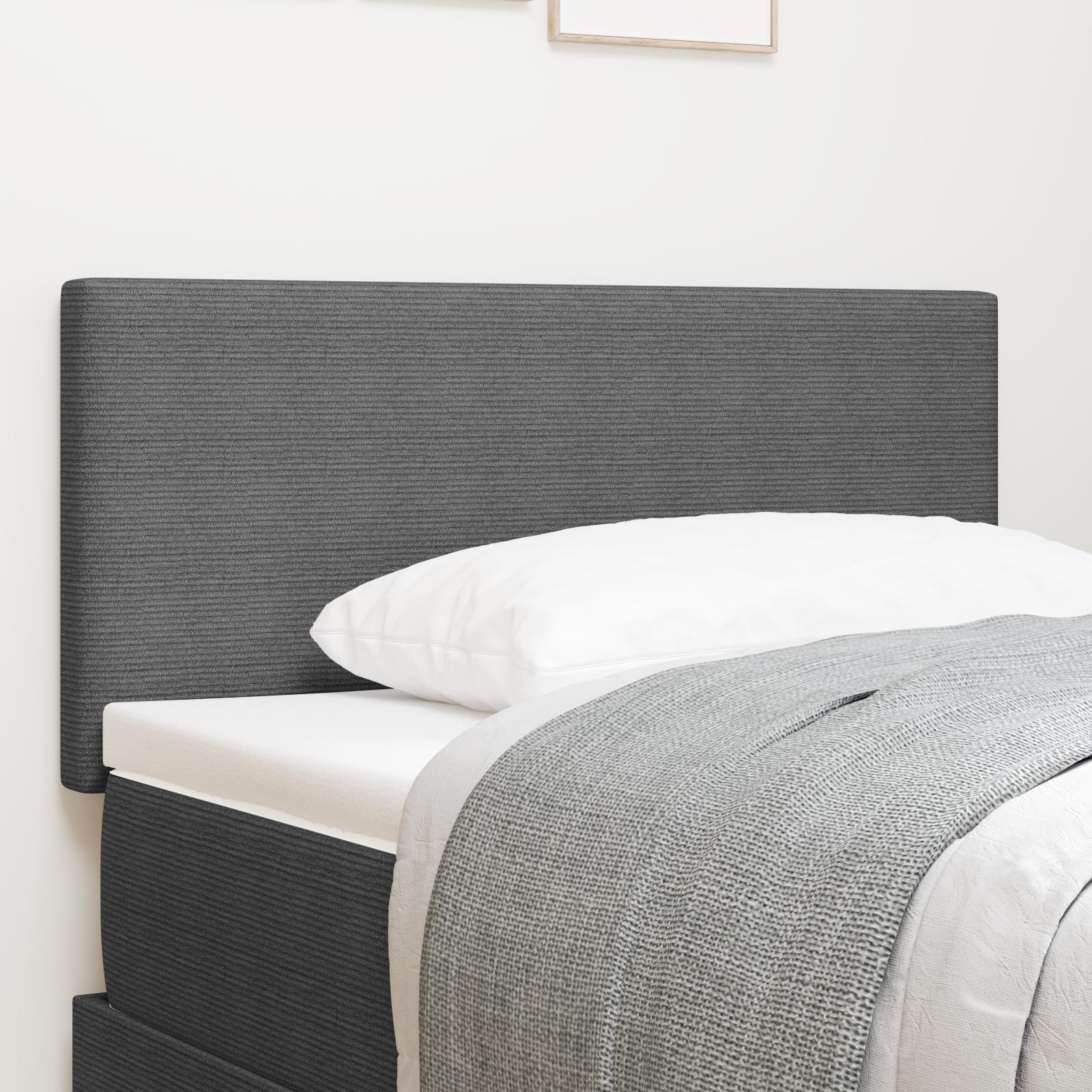 vidaXL LED sengegavl med LED-lysstrimler Lysegrå 100 cm Velourstof