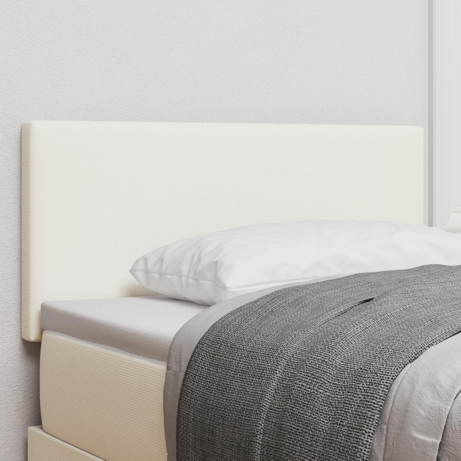 LED sengegavl med RGB-lys - creme velour, 100 cm