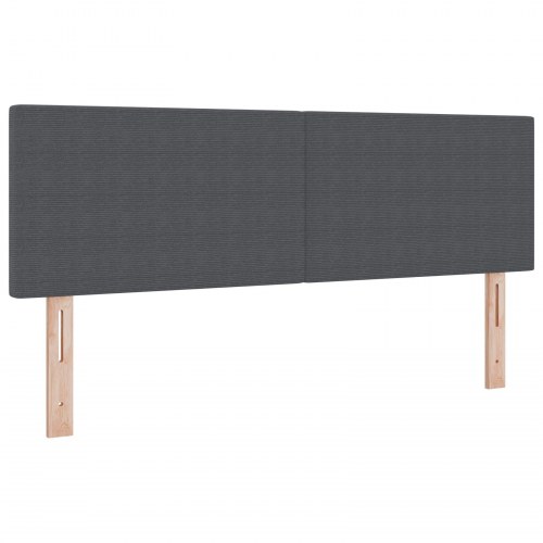 LED-sengegavl med RGB LED-strips - mørkegrå, 144 cm