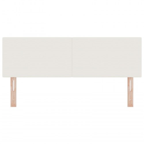 LED-sengegavl creme 144 cm i velourstof