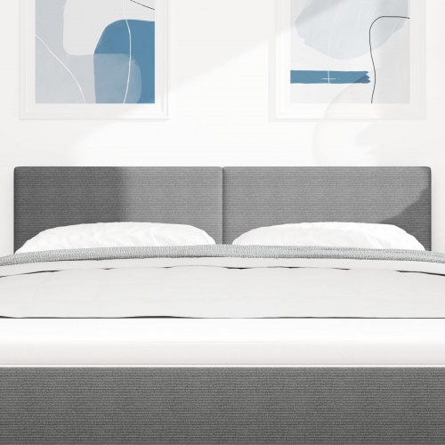 LED-sengegavl lysegrå 160 cm i velourstof