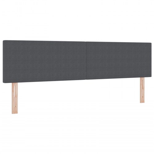 LED-sengegavl med LED-lysstrimler mørkegrå 180 cm