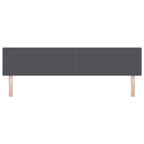 LED-sengegavl 200 cm - mørkegrå velour
