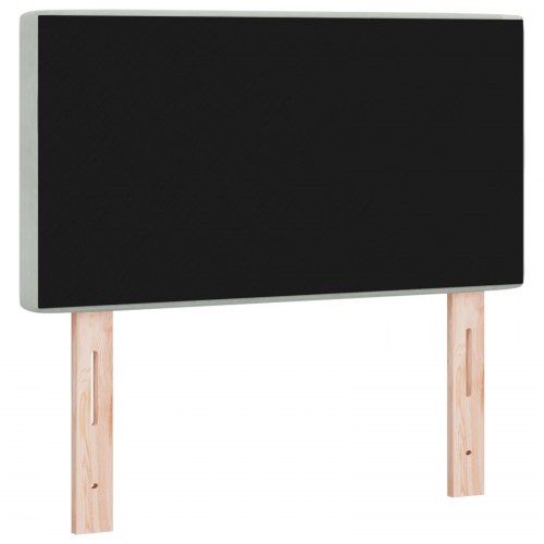 LED-sengegavl med LED-lysstrimler - lysegrå fløjl, 80 cm