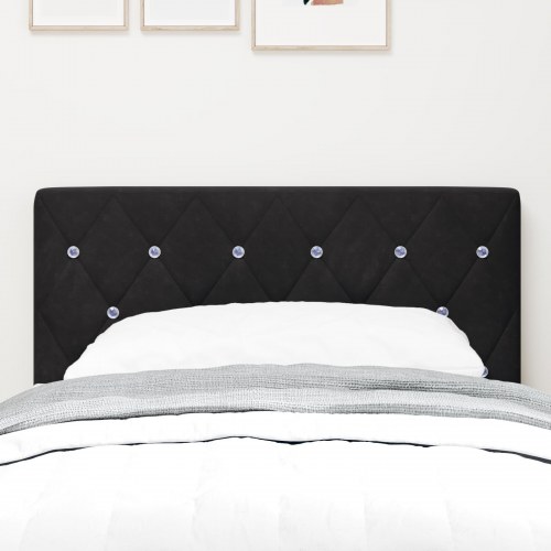 Sengegavl med LED-lys - sort fløjl, 80 cm
